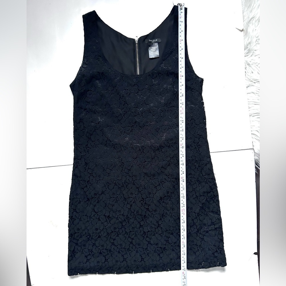 Aritzia talula black lace dress mini size 4 shirt dress back exposed zipper - Picture 4 of 8